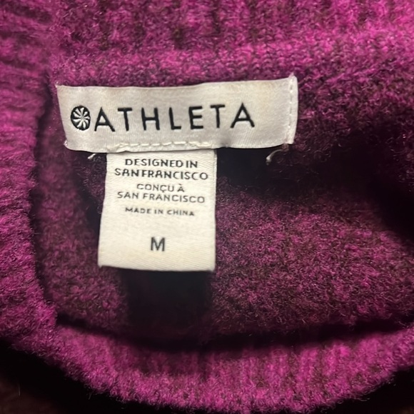 ATHLETA Hawthorn Textured Ombre Wool Blend Sweater in Pink/Purple Size Medium - Picture 7 of 8